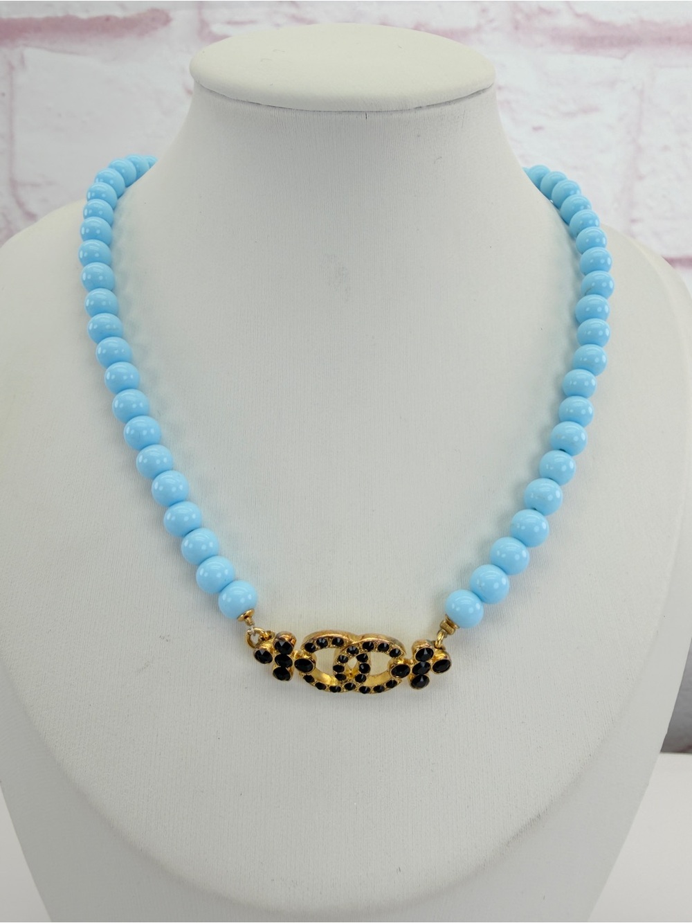 Chanel Choker Coco Mark/Flower C23A Choker Tiffany Blue